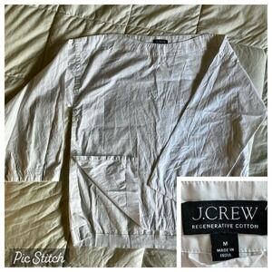 J Crew Ciel Top Regen Cotton Poplin Oversize Boat Neck Tunic Women M White NEW*